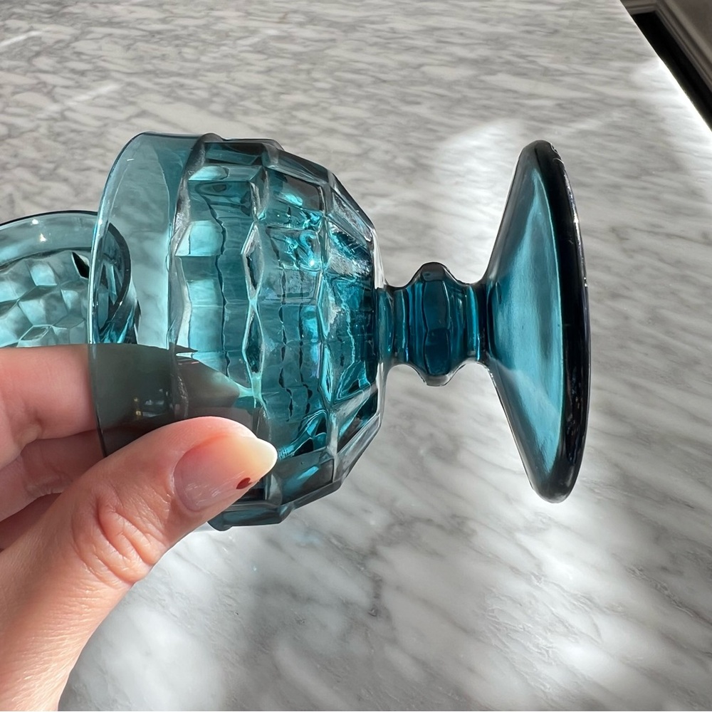 Vintage Colony Riviera Blue Dessert Glass Set - Picture 4 of 6